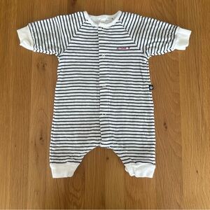 Petit Bateau Black and White Striped Footies
